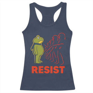 Frog Resist Racerback Tank Top Free Portland Political Satire TS02 Navy Print Your Wear