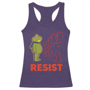 Frog Resist Racerback Tank Top Free Portland Political Satire TS02 Purple Print Your Wear