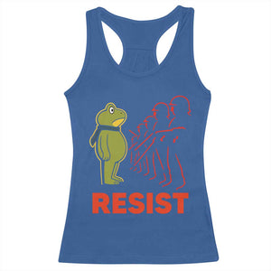 Frog Resist Racerback Tank Top Free Portland Political Satire TS02 Royal Blue Print Your Wear