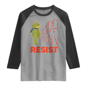 Frog Resist Raglan Shirt Free Portland Political Satire TS02 Sport Gray Black Print Your Wear
