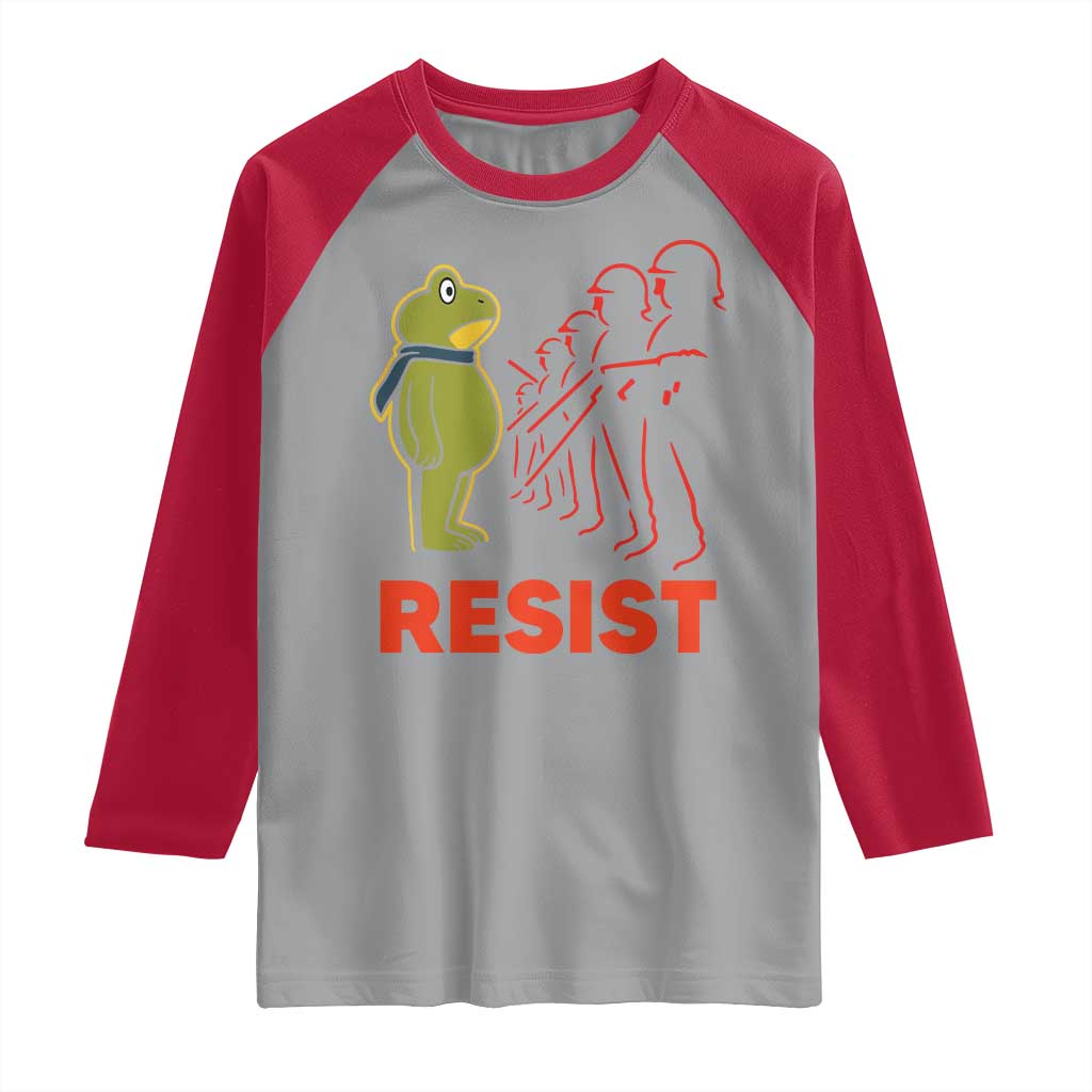 Frog Resist Raglan Shirt Free Portland Political Satire TS02 Sport Gray Red Print Your Wear