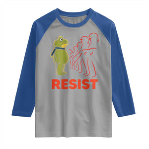 Frog Resist Raglan Shirt Free Portland Political Satire TS02 Sport Gray Royal Print Your Wear