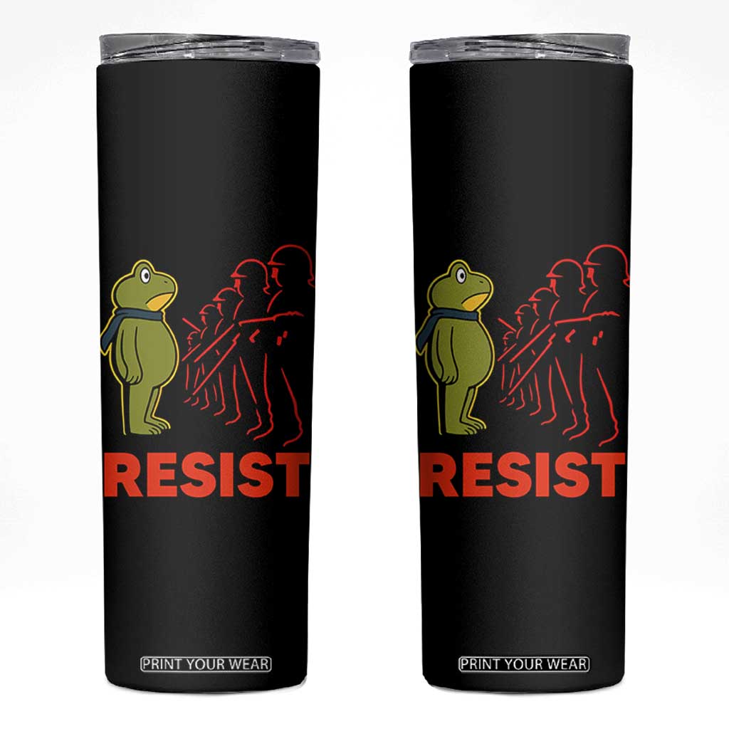 Frog Resist Skinny Tumbler Free Portland Political Satire TS02 Black Print Your Wear