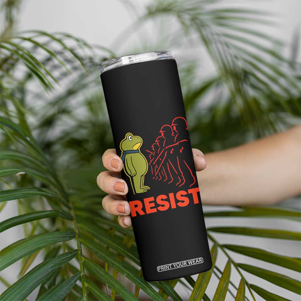 Frog Resist Skinny Tumbler Free Portland Political Satire TS02 Print Your Wear