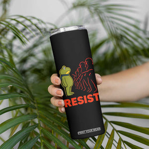 Frog Resist Skinny Tumbler Free Portland Political Satire TS02 Print Your Wear