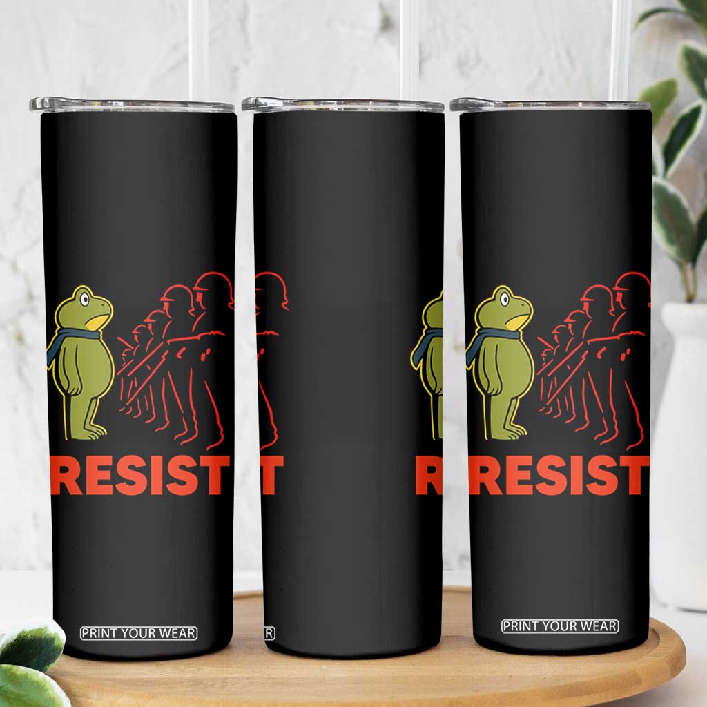 Frog Resist Skinny Tumbler Free Portland Political Satire TS02 Print Your Wear
