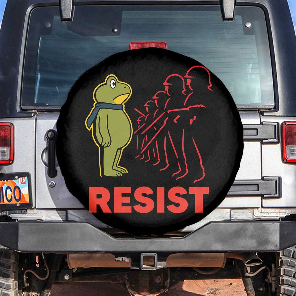 Frog Resist Spare Tire Cover Free Portland Political Satire TS02 No hole Black Print Your Wear
