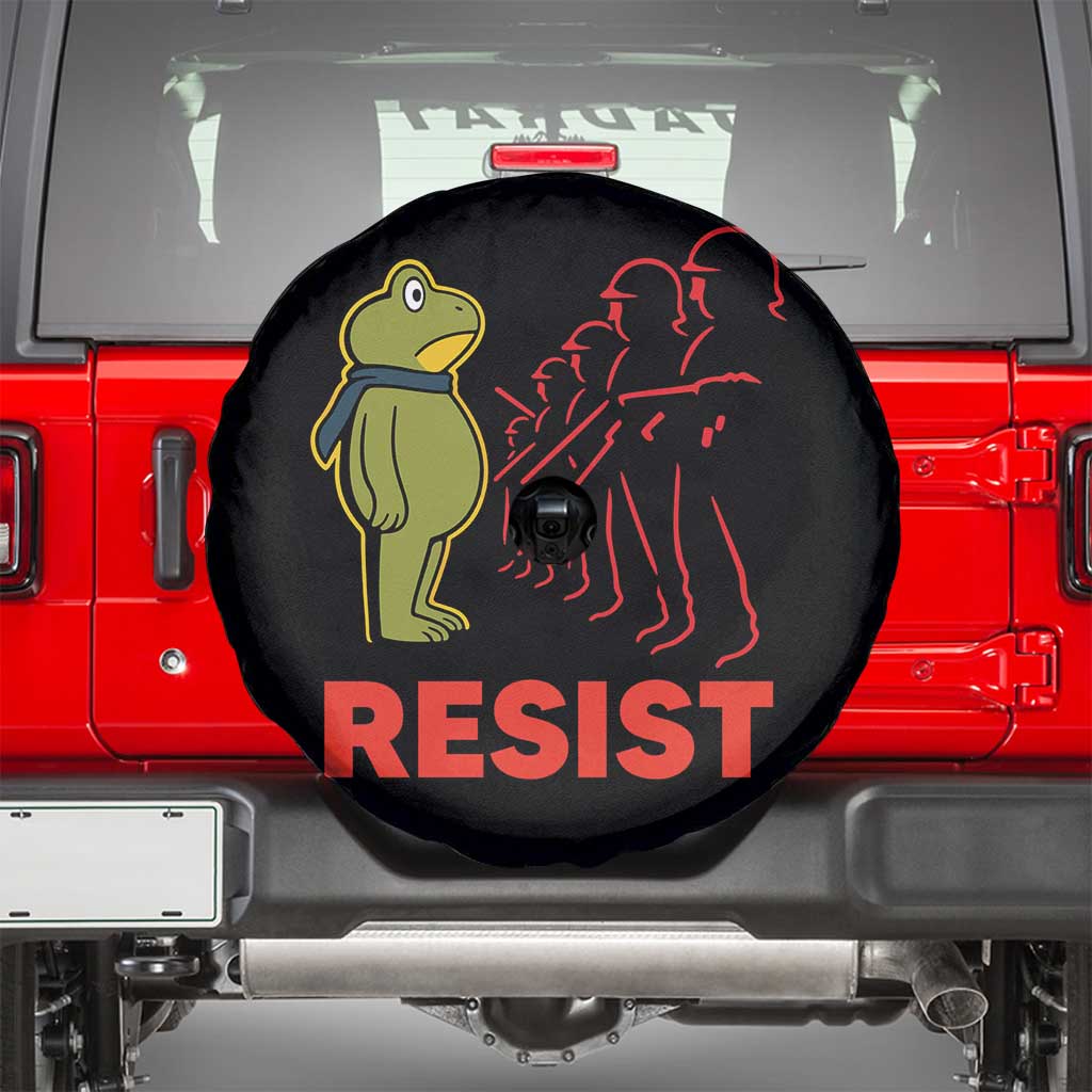 Frog Resist Spare Tire Cover Free Portland Political Satire TS02 Black Print Your Wear