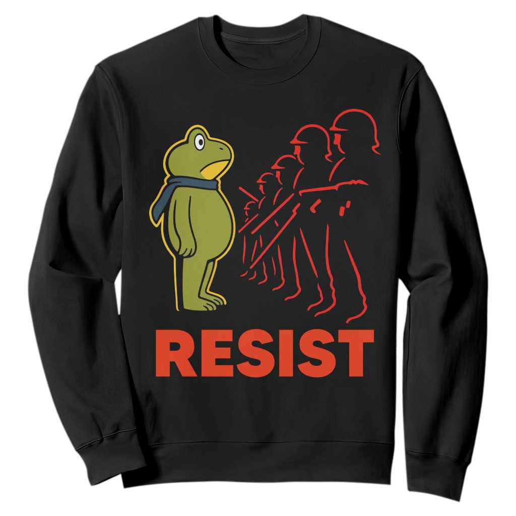 Frog Resist Sweatshirt Free Portland Political Satire TS02 Black Print Your Wear