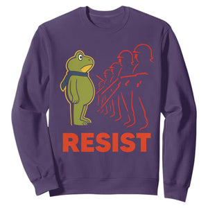 Frog Resist Sweatshirt Free Portland Political Satire TS02 Purple Print Your Wear