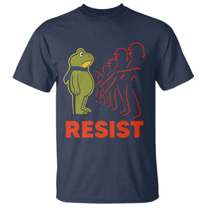 Frog Resist T Shirt Free Portland Political Satire TS02 Navy Print Your Wear