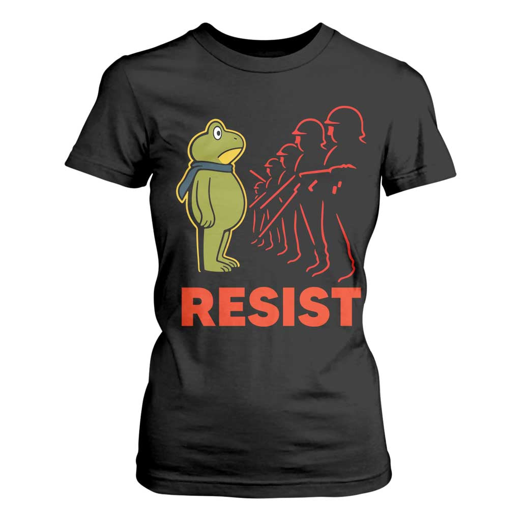 Frog Resist T Shirt For Women Free Portland Political Satire TS02 Black Print Your Wear