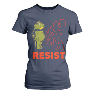 Frog Resist T Shirt For Women Free Portland Political Satire TS02 Navy Print Your Wear
