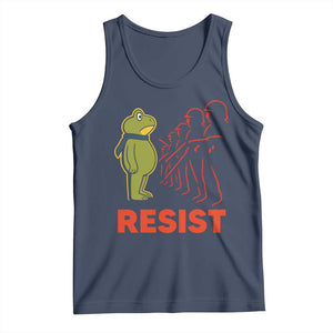 Frog Resist Tank Top Free Portland Political Satire TS02 Navy Print Your Wear