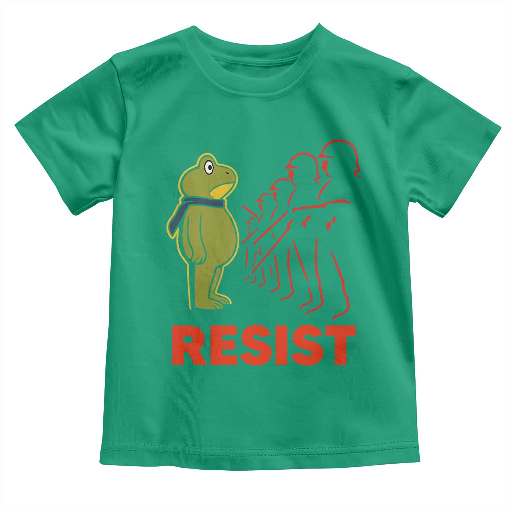 Frog Resist Toddler T Shirt Free Portland Political Satire TS02 Irish Green Print Your Wear