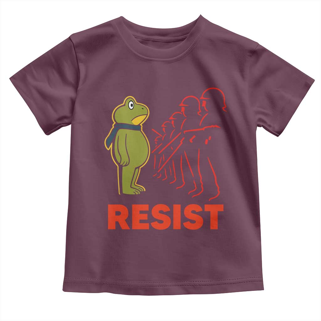 Frog Resist Toddler T Shirt Free Portland Political Satire TS02 Maroon Print Your Wear