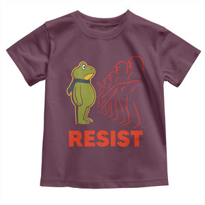 Frog Resist Toddler T Shirt Free Portland Political Satire TS02 Maroon Print Your Wear