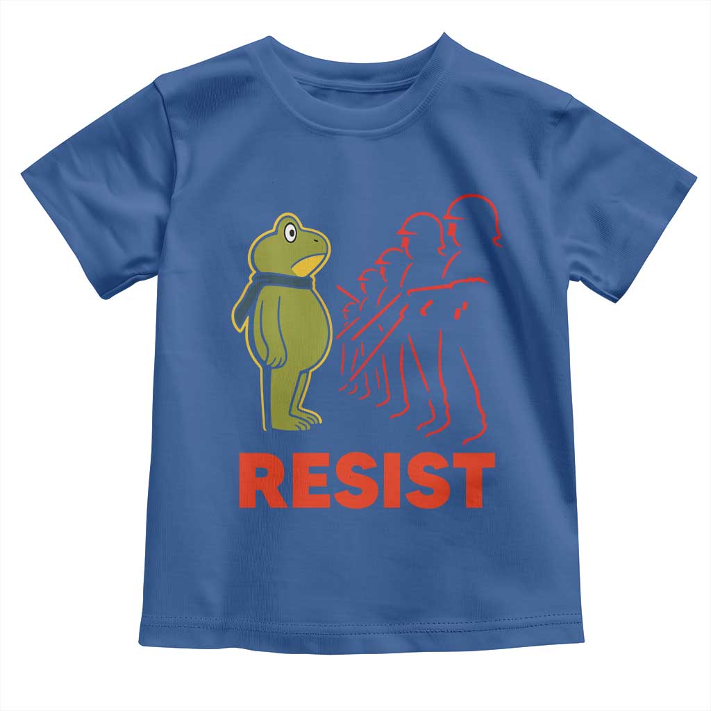 Frog Resist Toddler T Shirt Free Portland Political Satire TS02 Royal Blue Print Your Wear