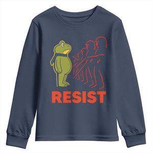 Frog Resist Youth Sweatshirt Free Portland Political Satire TS02 Navy Print Your Wear