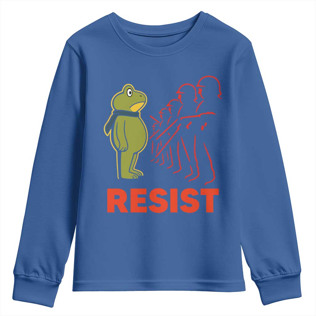Frog Resist Youth Sweatshirt Free Portland Political Satire TS02 Royal Blue Print Your Wear