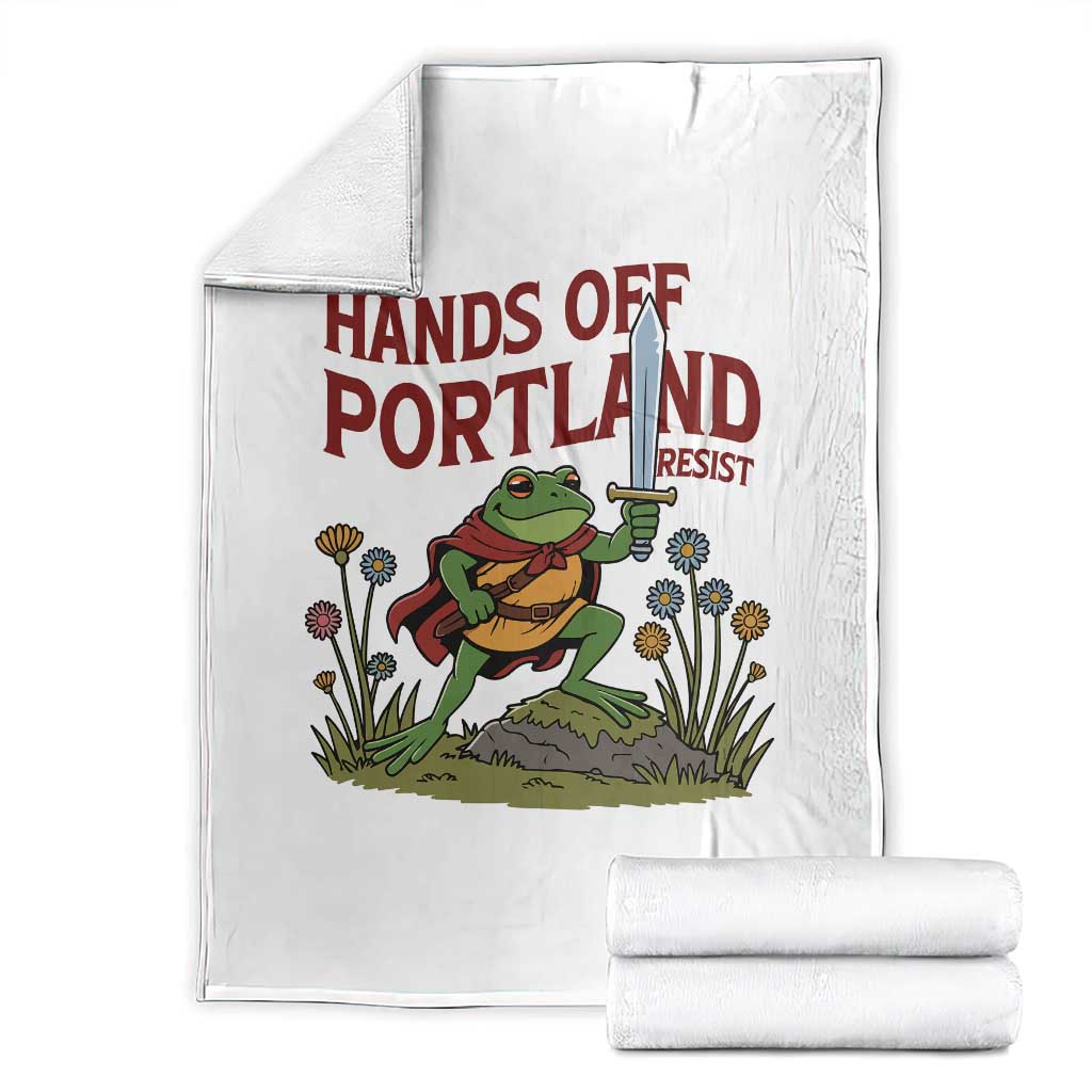 Hands Off Portland Sword Frog Throw Blanket Freedom Fighters Hero Resist TS02 Black Print Your Wear