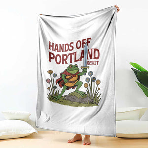 Hands Off Portland Sword Frog Throw Blanket Freedom Fighters Hero Resist TS02 Print Your Wear