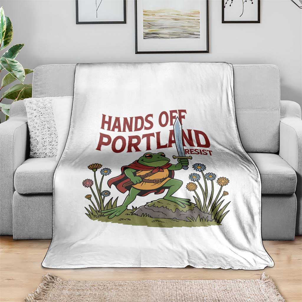 Hands Off Portland Sword Frog Throw Blanket Freedom Fighters Hero Resist TS02 Print Your Wear