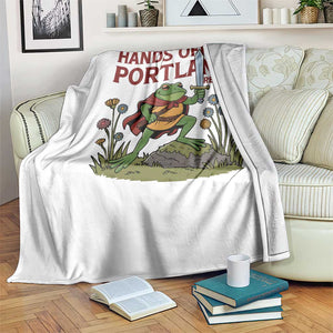 Hands Off Portland Sword Frog Throw Blanket Freedom Fighters Hero Resist TS02 Print Your Wear