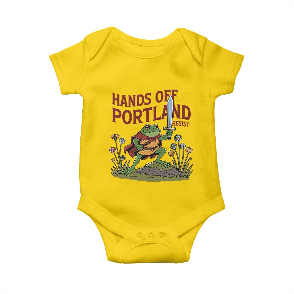 Hands Off Portland Sword Frog Baby Onesie Freedom Fighters Hero Resist TS02 Daisy Print Your Wear