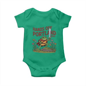 Hands Off Portland Sword Frog Baby Onesie Freedom Fighters Hero Resist TS02 Irish Green Print Your Wear