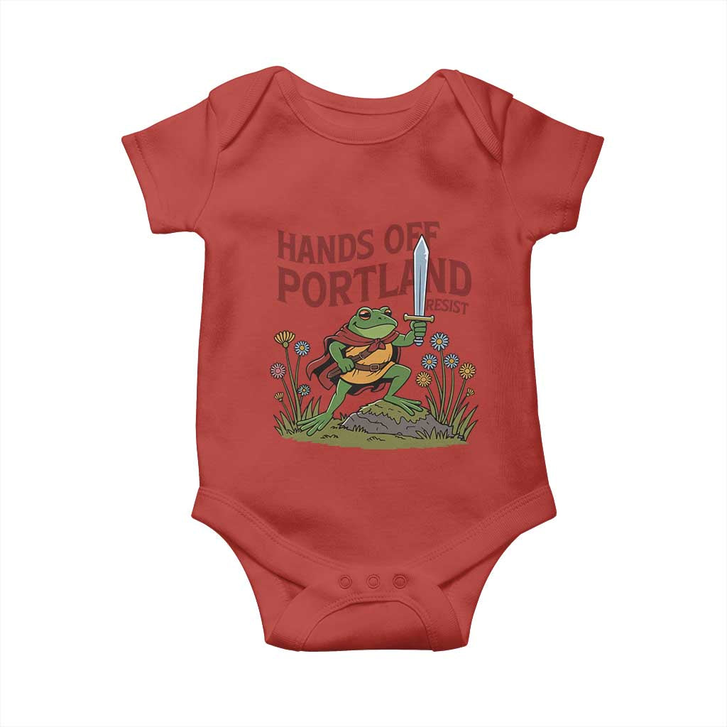 Hands Off Portland Sword Frog Baby Onesie Freedom Fighters Hero Resist TS02 Red Print Your Wear