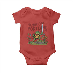 Hands Off Portland Sword Frog Baby Onesie Freedom Fighters Hero Resist TS02 Red Print Your Wear