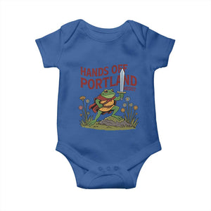 Hands Off Portland Sword Frog Baby Onesie Freedom Fighters Hero Resist TS02 Royal Blue Print Your Wear