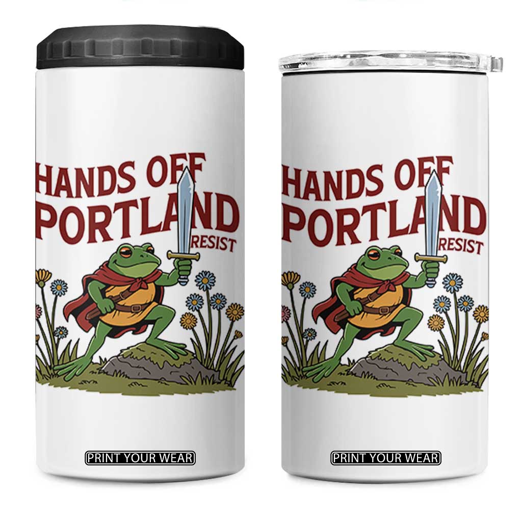 Hands Off Portland Sword Frog 4 in 1 Can Cooler Tumbler Freedom Fighters Hero Resist TS02 One Size: 16 oz White Print Your Wear