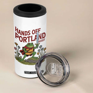 Hands Off Portland Sword Frog 4 in 1 Can Cooler Tumbler Freedom Fighters Hero Resist TS02 Print Your Wear