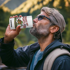 Hands Off Portland Sword Frog 4 in 1 Can Cooler Tumbler Freedom Fighters Hero Resist TS02 Print Your Wear