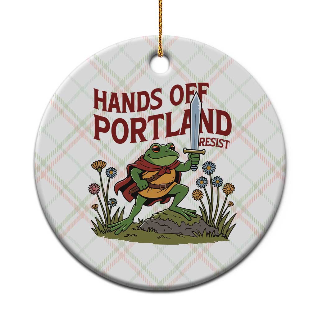 Hands Off Portland Sword Frog Ceramic Ornament Freedom Fighters Hero Resist TS02 1pc Christmas Plaid Print Your Wear