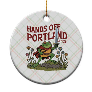 Hands Off Portland Sword Frog Ceramic Ornament Freedom Fighters Hero Resist TS02 1pc Christmas Plaid Print Your Wear