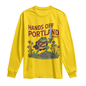 Hands Off Portland Sword Frog Long Sleeve Shirt Freedom Fighters Hero Resist TS02 Daisy Print Your Wear