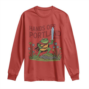 Hands Off Portland Sword Frog Long Sleeve Shirt Freedom Fighters Hero Resist TS02 Red Print Your Wear