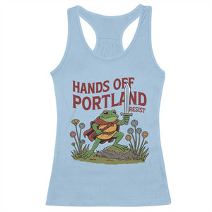 Hands Off Portland Sword Frog Racerback Tank Top Freedom Fighters Hero Resist TS02 Light Blue Print Your Wear