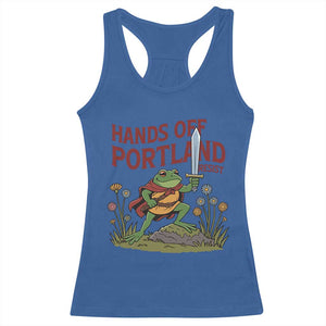 Hands Off Portland Sword Frog Racerback Tank Top Freedom Fighters Hero Resist TS02 Royal Blue Print Your Wear