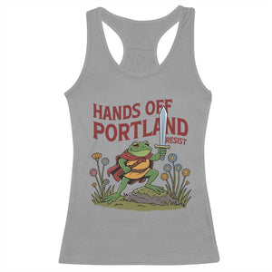 Hands Off Portland Sword Frog Racerback Tank Top Freedom Fighters Hero Resist TS02 Sport Gray Print Your Wear