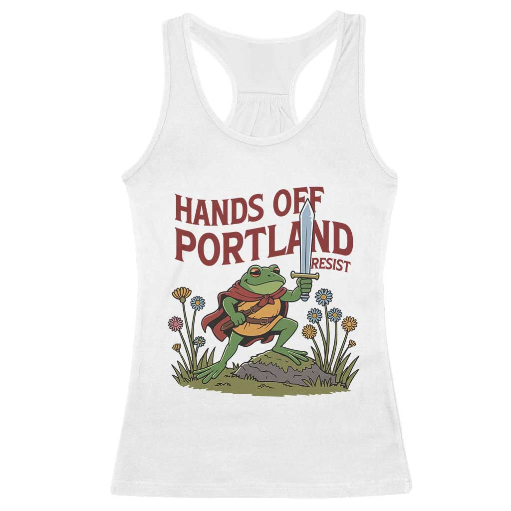 Hands Off Portland Sword Frog Racerback Tank Top Freedom Fighters Hero Resist TS02 White Print Your Wear