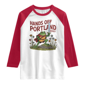 Hands Off Portland Sword Frog Raglan Shirt Freedom Fighters Hero Resist TS02 White Red Print Your Wear