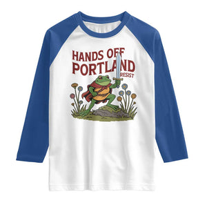 Hands Off Portland Sword Frog Raglan Shirt Freedom Fighters Hero Resist TS02 White Royal Print Your Wear