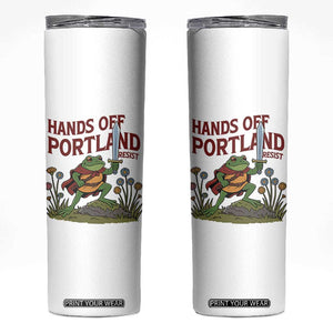 Hands Off Portland Sword Frog Skinny Tumbler Freedom Fighters Hero Resist TS02 White Print Your Wear