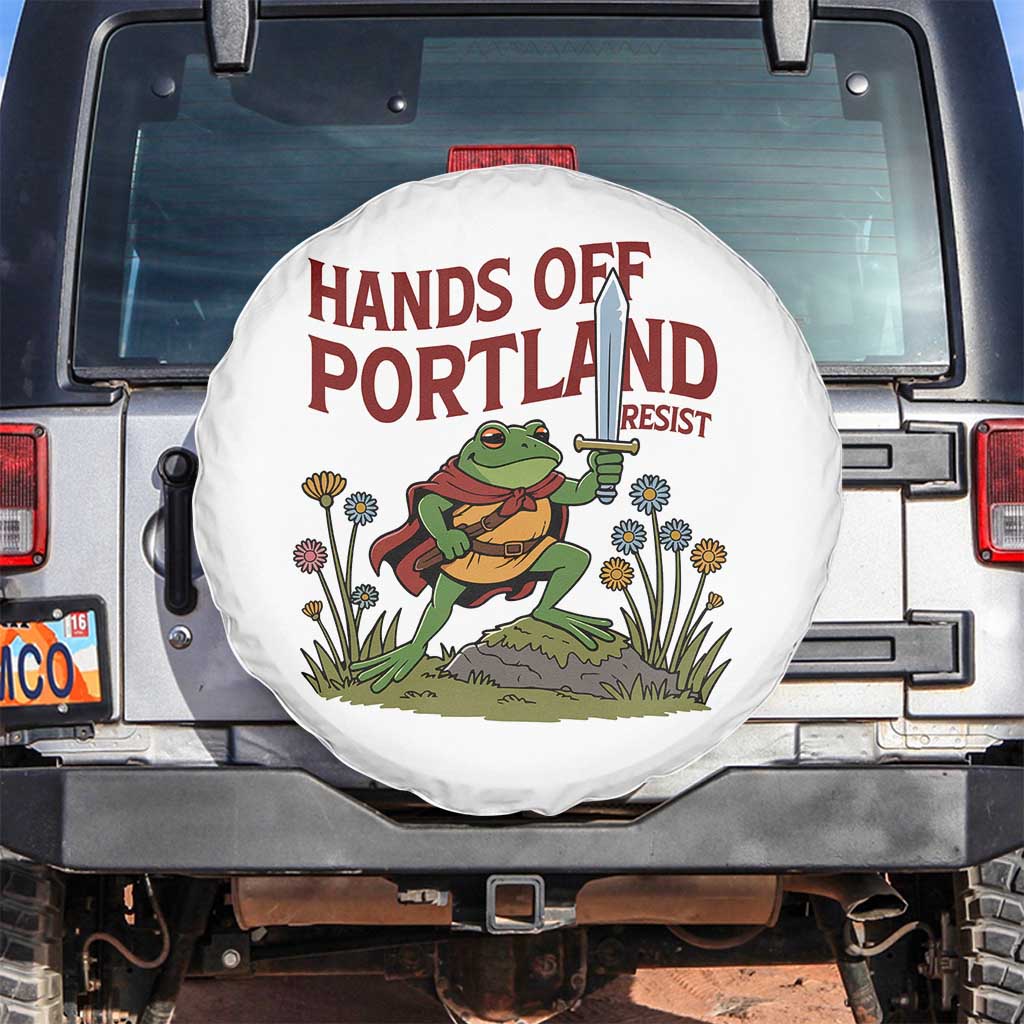 Hands Off Portland Sword Frog Spare Tire Cover Freedom Fighters Hero Resist TS02 No hole White Print Your Wear