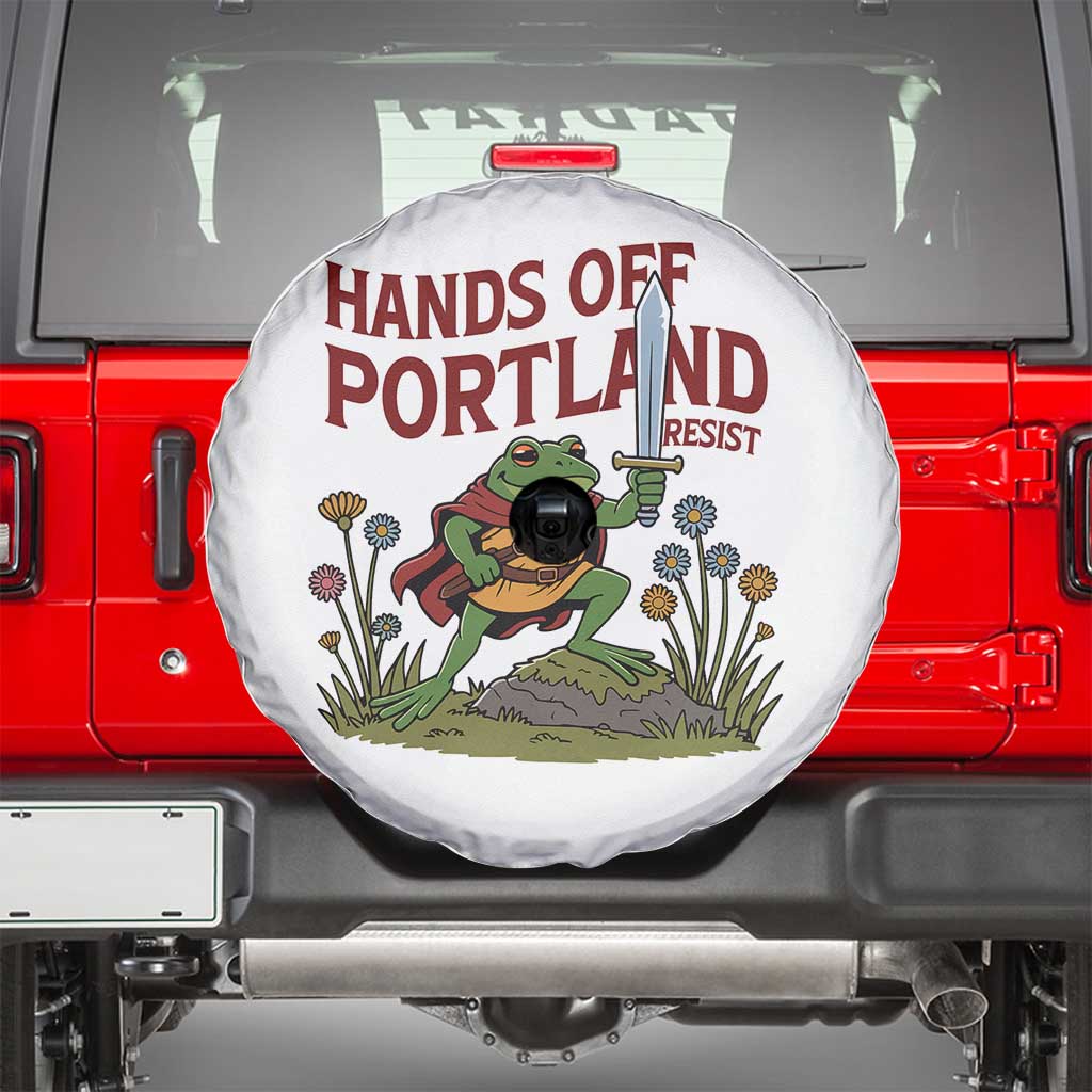 Hands Off Portland Sword Frog Spare Tire Cover Freedom Fighters Hero Resist TS02 White Print Your Wear