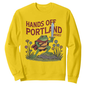 Hands Off Portland Sword Frog Sweatshirt Freedom Fighters Hero Resist TS02 Daisy Print Your Wear